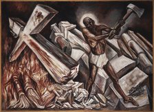 Cristo destruye su cruz (Christ destroys his cross), 1943. Creator: Orozco, José Clemente (1883-1949).