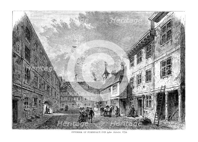 Interior of Furnival's Inn. 1754. Artist: Unknown