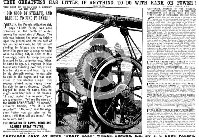 Advertisement for Eno's "Fruit Salt", 1895. Creator: Unknown.