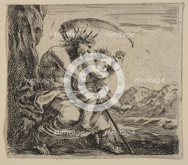 Saturn, from 'Game of Mythology' (Jeu de la Mythologie), 1644. Creator: Stefano della Bella.