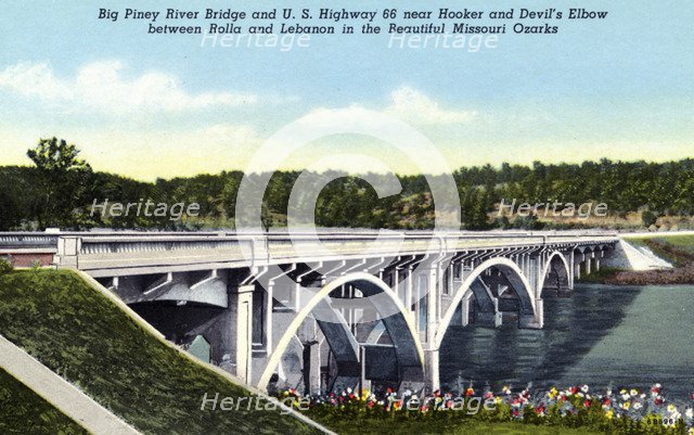 Big Piney River Bridge, Missouri, USA, 1946. Artist: Unknown