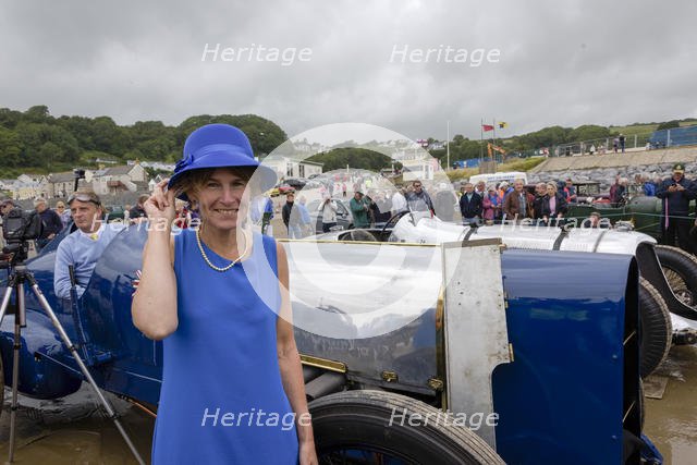 Sunbeam 350 hp with Bluebird fan Claire Meadows, Pendine Sands 2015. Creator: Unknown.