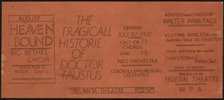 The Tragicall Historie of Doctor Faustus, Atlanta, 1937. Creator: Unknown.