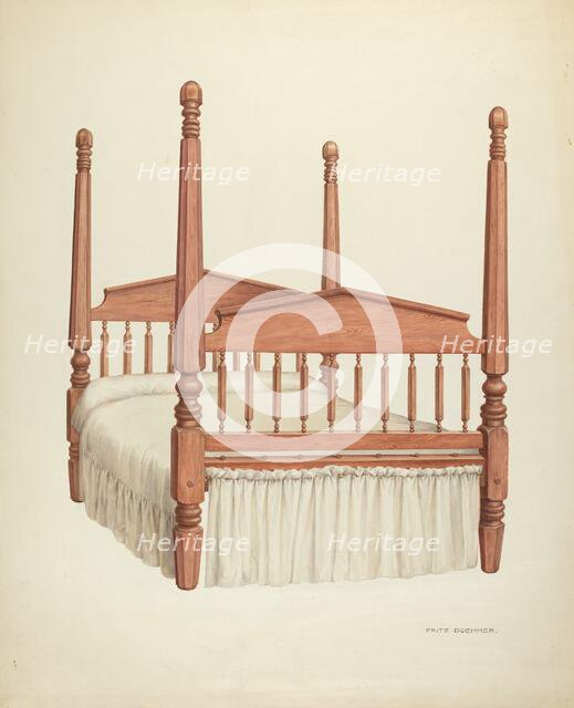 Zoar Four-Post Bed, c. 1937. Creator: Fritz Boehmer.