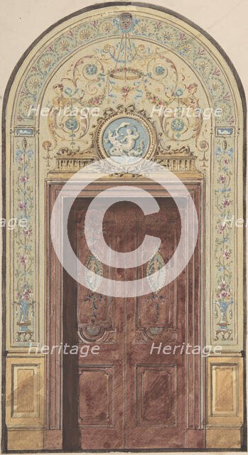 Designs for Arched Doorway, 19th century. Creator: Charles Monblond.