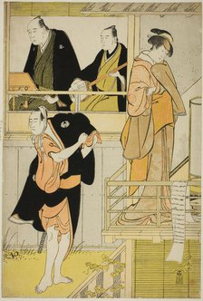 The Actors Nakamura Riko I as Tanbaya Otsuma and Ichikawa Yaozo III as Furuteya Hachirobei..., 1785. Creator: Torii Kiyonaga.
