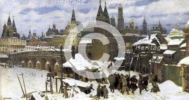 'Moscow in the 17th century. The All Saints' Bridge', 1901. Artist: Apollinary Vasnetsov