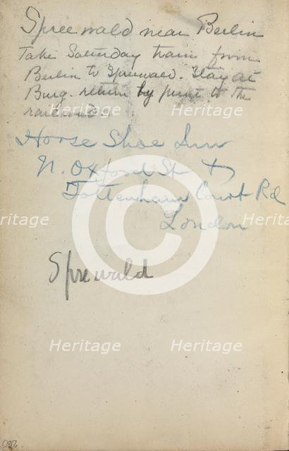 Italian Sketchbook: Notes (page 260), 1898-1899. Creator: Maurice Prendergast (American, 1858-1924).