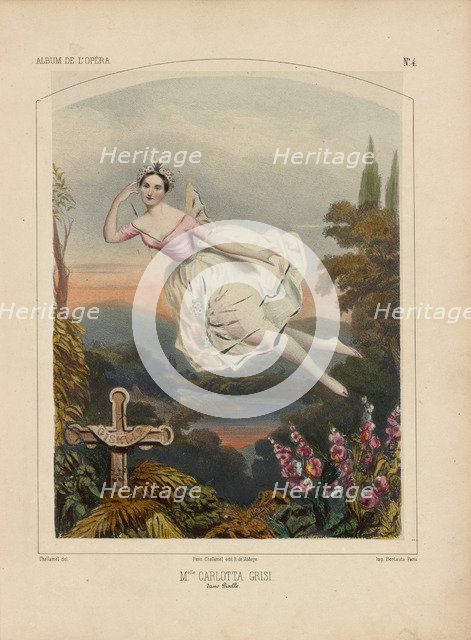 Ballet dancer Carlotta Grisi (1819-1899) as first Giselle, 1844.