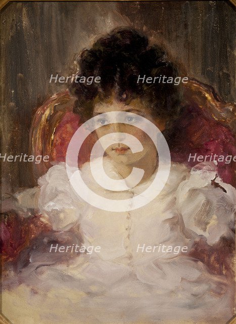 Portrait of Tatyana Sergeevna Khokhlova, née Botkina (1897-1985) as Child. Artist: Serov, Valentin Alexandrovich (1865-1911)