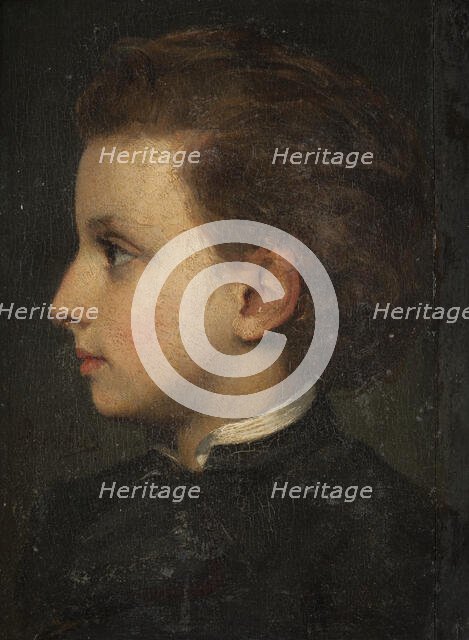 Boy in profile. Study, late 19th century. Creator: Edvard Perseus.