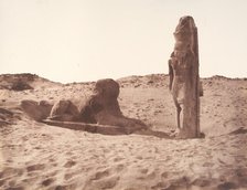 Séboûah, Temple, Colosse et Sphinx de la Partie Gauche de l'Avenue, 1851-52. Creator: Félix Teynard.