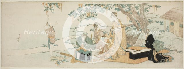 Picnic party, Japan, c. 1801/07. Creator: Hokusai.