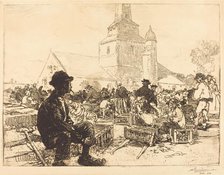 Poultry Market at St.-Jean-de-Mont (Marche a la volaille, a St.-Jean-de-Mont), 1892. Creator: Auguste Lepere.