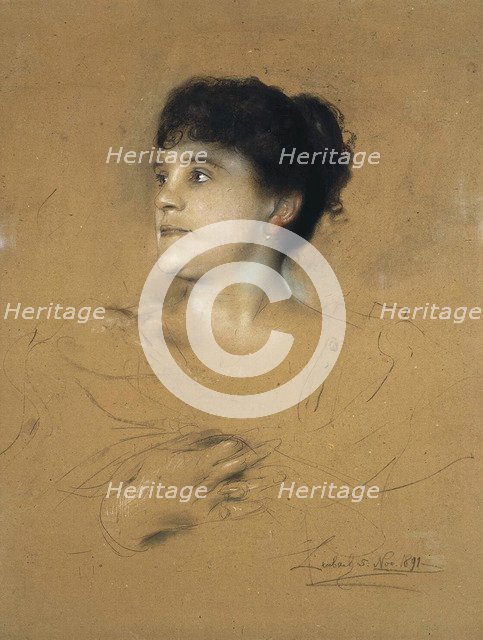 Portrait of the singer Marcella Sembrich, (1858-1935), 1891.  Creator: Lenbach, Franz, von (1836-1904).