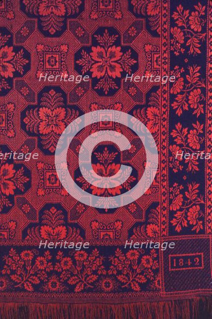 Coverlet, Indiana, 1842. Creator: Unknown.
