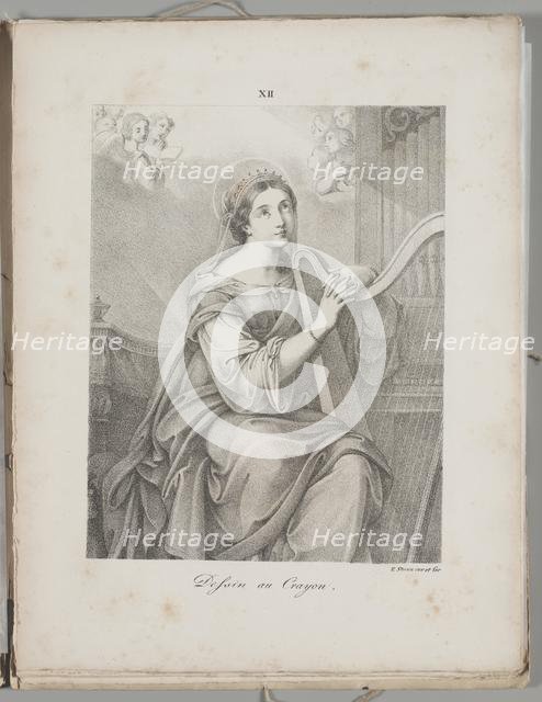 Art of the Lithograph: Saint Cecily, Plate XII , 1819. Creator: Alois Senefelder (German, 1771-1834).