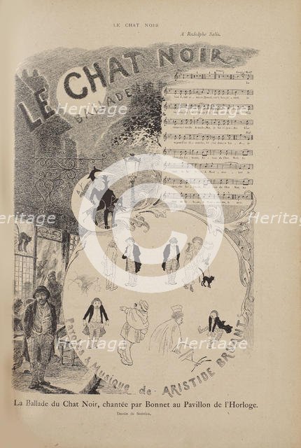 Story of the Famous Cabaret Le Chat Noir, Le Chat Noir magazine, 1884. Creator: Steinlen, Théophile Alexandre (1859-1923).