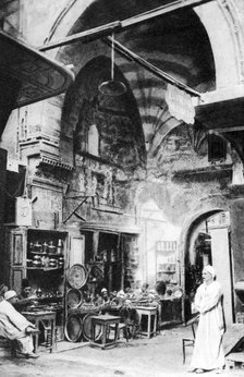 A bazaar in Cairo, Egypt, c1920s. Artist: Unknown