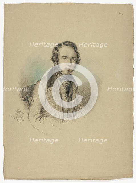 Portrait of a Man, 1846. Creator: Elizabeth Murray.