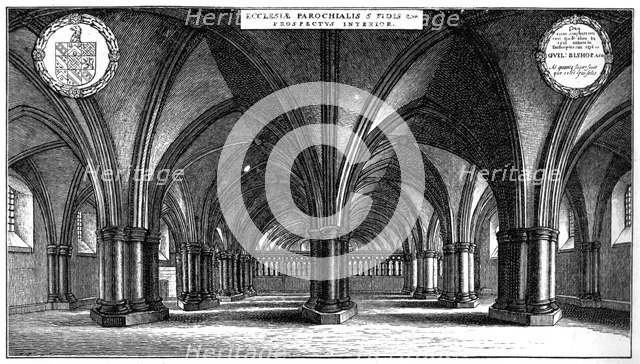 St Faith's Church in the crypt of old St Paul's Cathedral, London, 1657 (1892).Artist: Wenceslaus Hollar