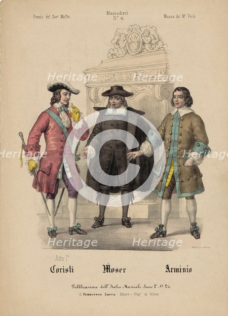 Costume design for the opera I masnadieri by Giuseppe Verdi, 1847-1848.