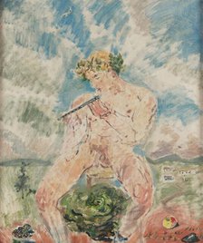 Figure with flute, 1935. Creator: De Pisis, Filippo (1896-1956).