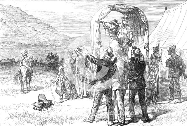 Transvaal War: Boers...waiting the arrival of Sir Evelyn Wood after the declaration of peace, 1881. Creator: C. R..