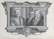 Three bearded men, one wearing fur, 1756. Creators: Bartolomeo Crivellari, Gabriel Söderling.