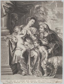 The Holy Family with Elizabeth and the infant Saint John the Baptist, the Virgin nu..., ca. 1635-42. Creators: Jan Witdoeck, Peter Paul Rubens.