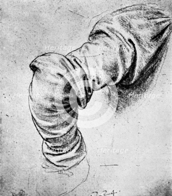 Study for the sleeve of the right arm of St Peter, 15th century (1930).Artist: Leonardo da Vinci