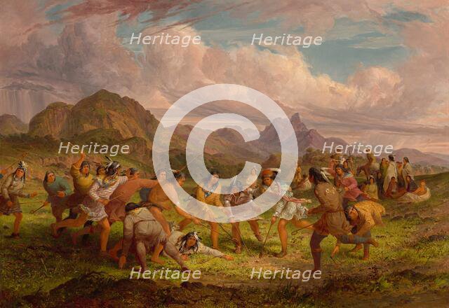 Ball Playing among the Sioux Indians, 1851. Creator: Seth Eastman.