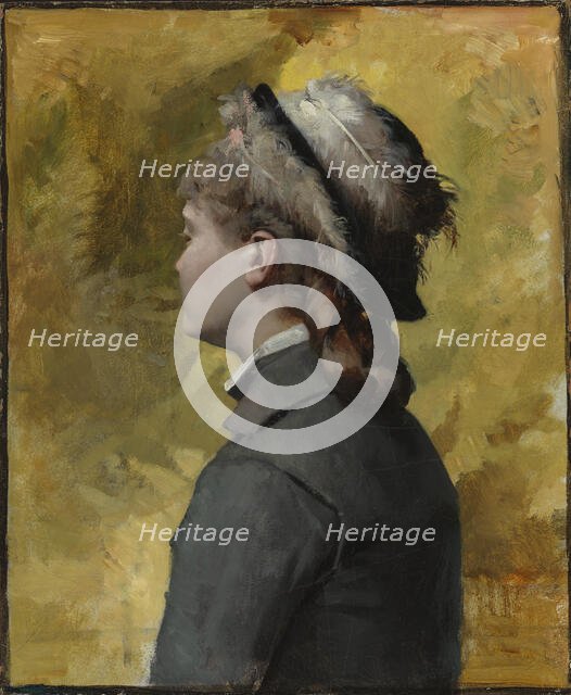 Young Woman in Grey, c1878. Creator: Albert Edelfelt.