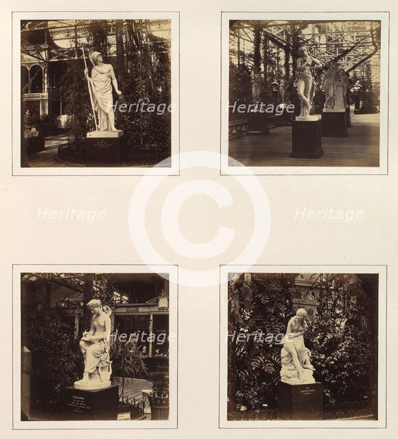 [Sculptures of Hector, a Dancing Girl, Corinna, and Dorothea], ca. 1859. Creator: Attributed to Philip Henry Delamotte.