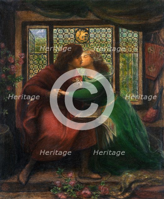 Paolo and Francesca da Rimini, 1867. Artist: Rossetti, Dante Gabriel (1828-1882)
