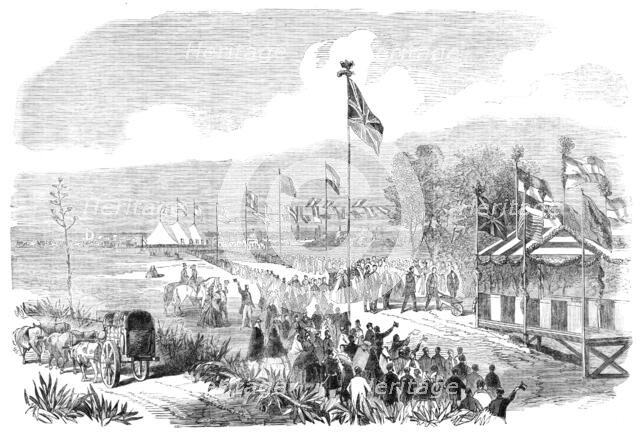 Turning the first turf of the Buenos Ayres Great Southern Railway, 1864. Creator: Unknown.