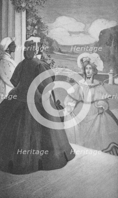 Three women standing on the front porch of a home in the South, 1905. Creator: Unknown.