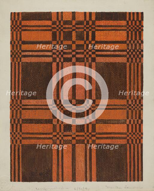 Woven Coverlet, 1935/1942. Creator: Martha L. Lanscher.