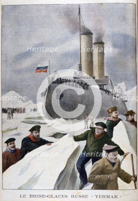 The Russian icebreaker 'Yermak', 1902. Artist: Unknown