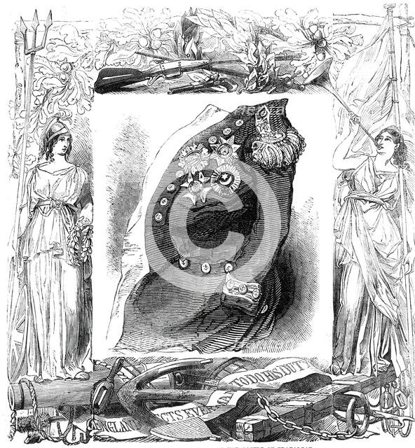 The coat worn by Nelson, at the Battle of Trafalgar, 1845. Creator: Unknown.