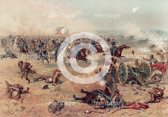 Sheridan's Final Charge at Winchester, pub. :. Prang & Co., 1886 (colour lithograph)
