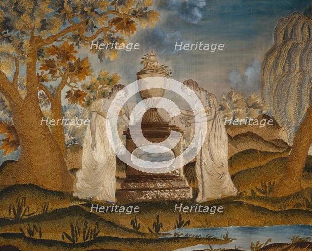 Needlework Mourning Picture, about 1790. Creator: Rebecca Bell.