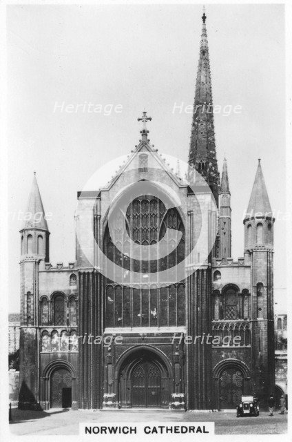 Norwich Cathedral, Norfolk, 1937. Artist: Unknown