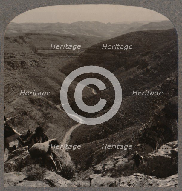 'Valley of the Arno, shepherd and sheep in foreground', c1900. Artist: Unknown.