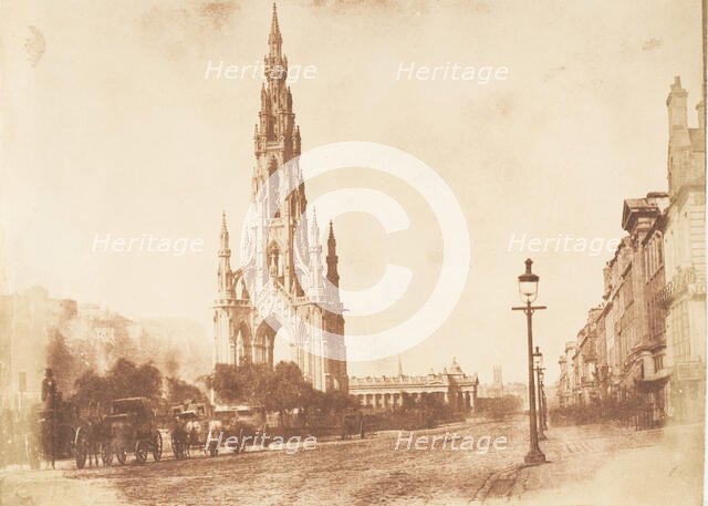 Edinburgh. The Scott Monument, 1843-47. Creators: David Octavius Hill, Robert Adamson, Hill & Adamson.