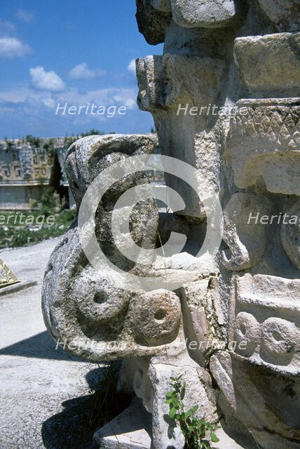 Chaac masks, Great Pyramid, Uxmal city, Yucatan, Mexico, Mayan, Classical period, 1998. Creator: Unknown.
