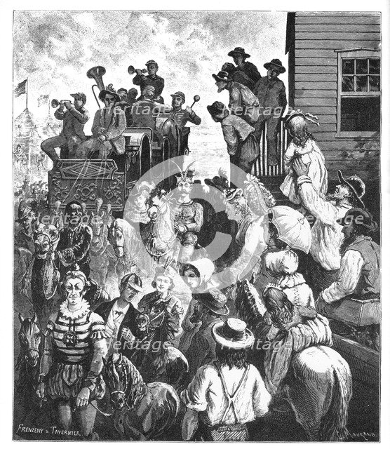 'The Travelling Circus', c1870s.Artist: Frenzeny and Tavernier