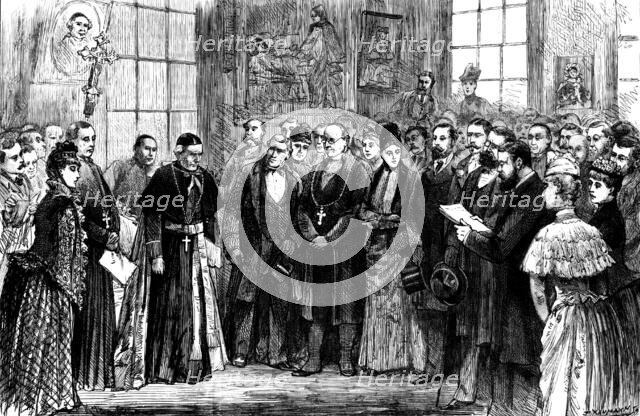 Presentation of the Jubilee Personal Testimonial to Cardinal Manning, 1890. Creator: P Naumann.