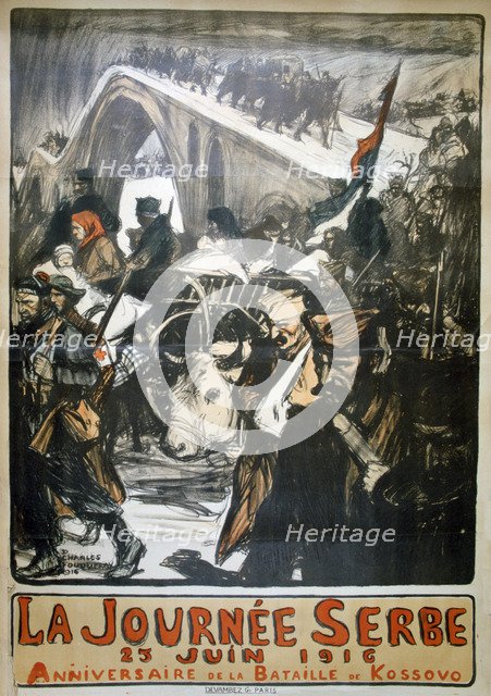'25 June 1916 - Serbia Day', French World War I poster, 1916. Artist: Charles Fouqueray