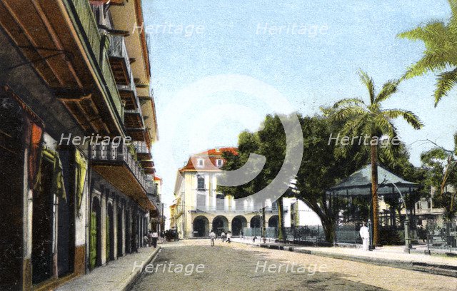 Central Park and Canal Building, Panama City, Panama, c1920s. Artist: Unknown